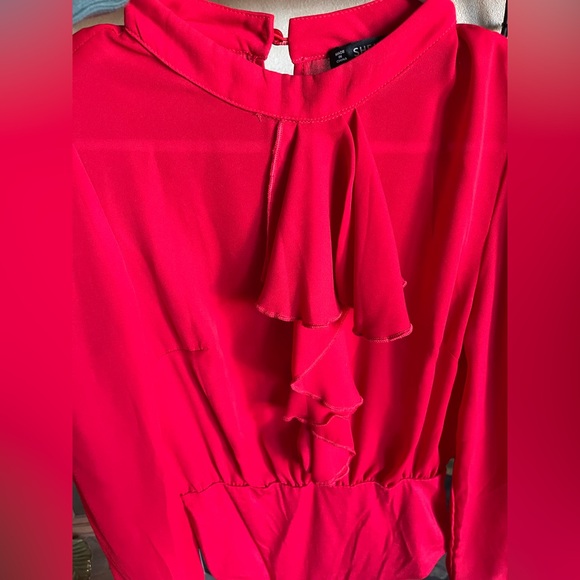 Red Ruffle Bodysuit - Picture 3 of 5